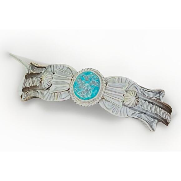 Native American NAVAJO Sterling Kingman Turquoise Cuff Bracelet by Kevin Billah - Picture 12 of 16